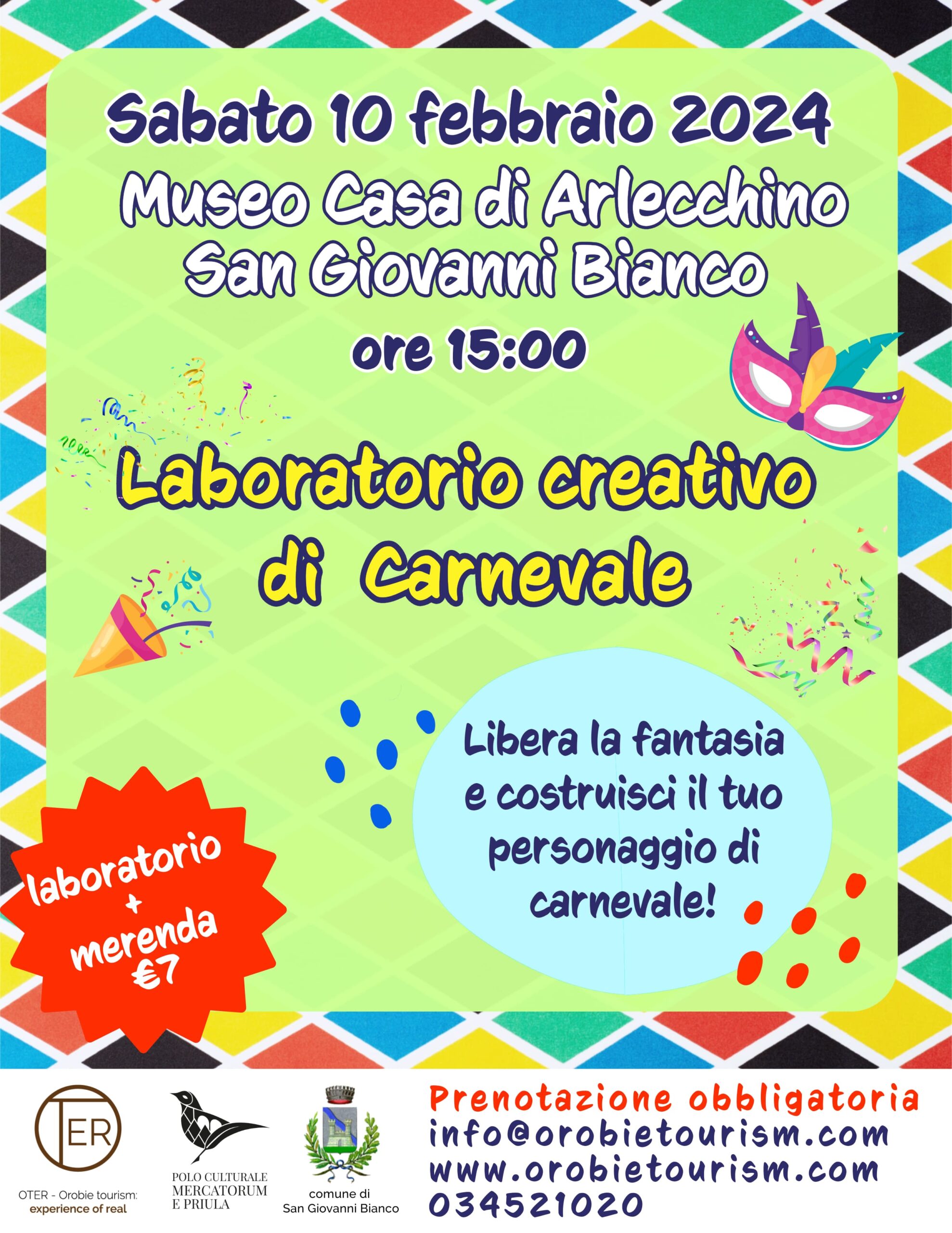 Laboratorio creativo di Carnevale presso il Museo Casa di Arlecchino di San  Giovanni Bianco - sabato 10 febbraio - Val Brembana Web