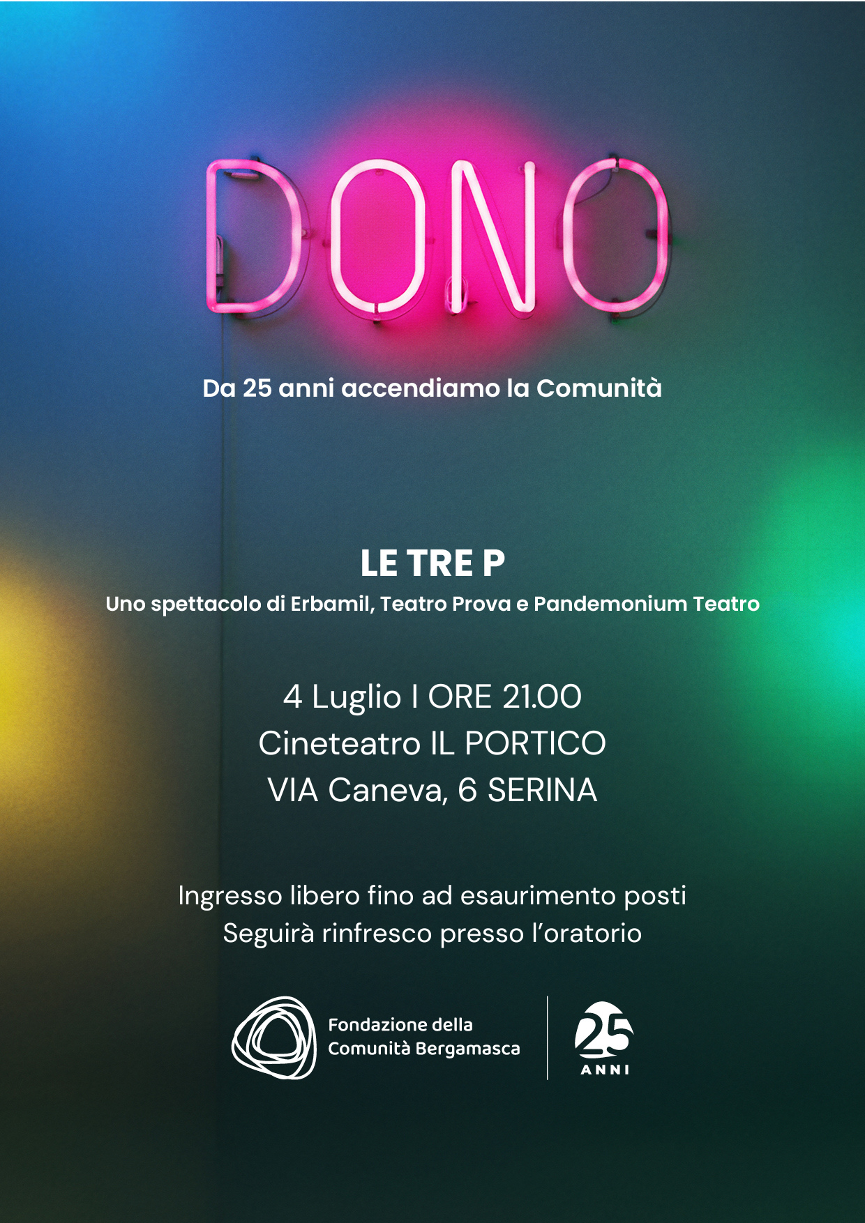 Le Tre P – spettacolo teatrale – Serina