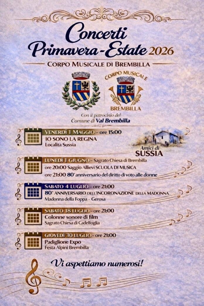Concerti Primavera-Estate 2026 – Corpo musicale di Brembilla