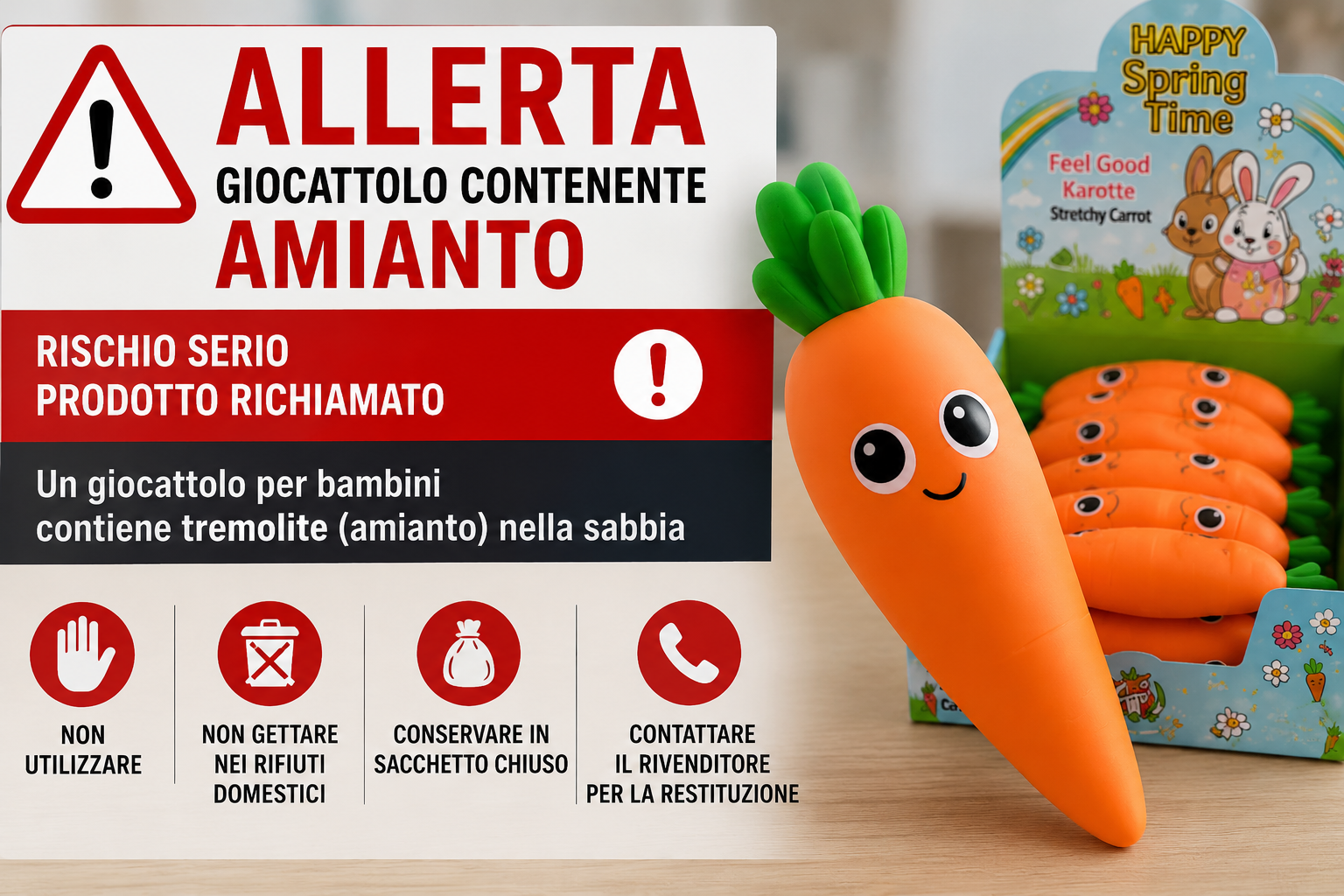 Amianto in un giocattolo per bambini, l’allerta arriva anche in Valle Brembana
