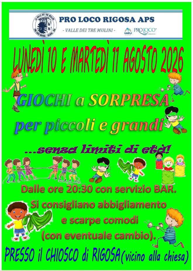 Giochi a sorpresa – Rigosa di Algua