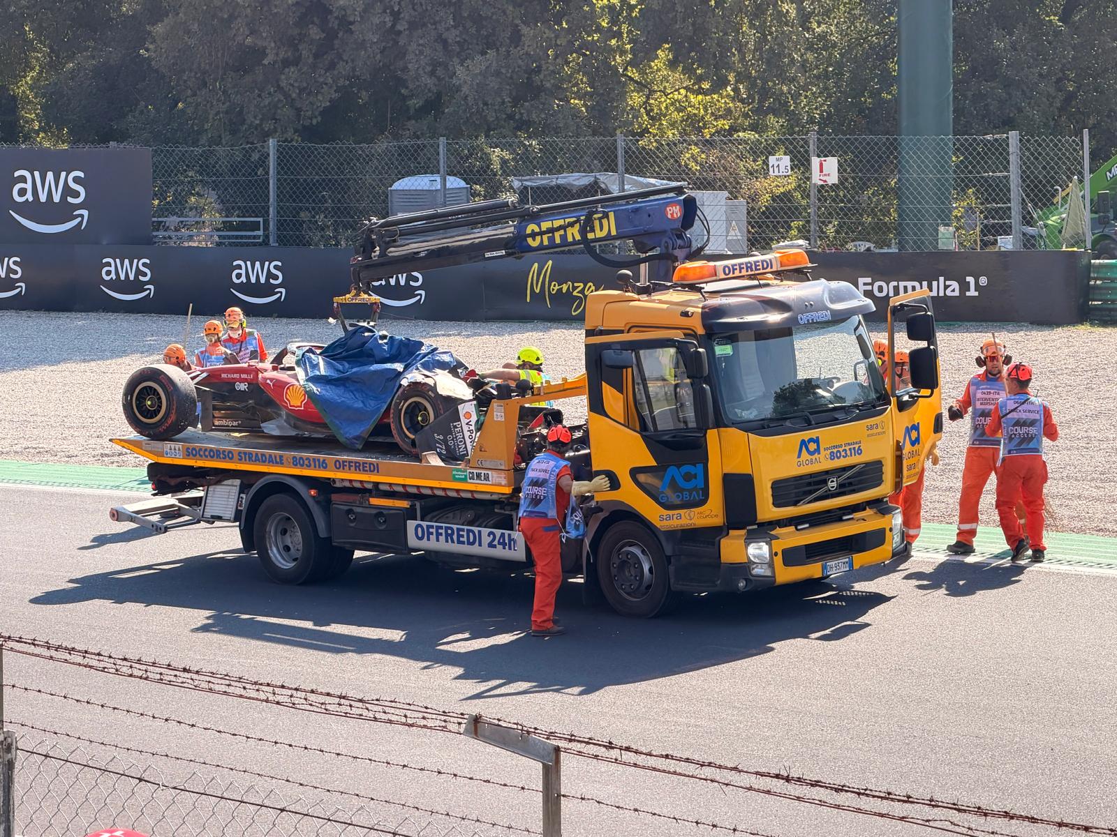 Gran premio di Monza, anche la Val Brembana in pista: Offredi recupera la Ferrari di Leclerc
