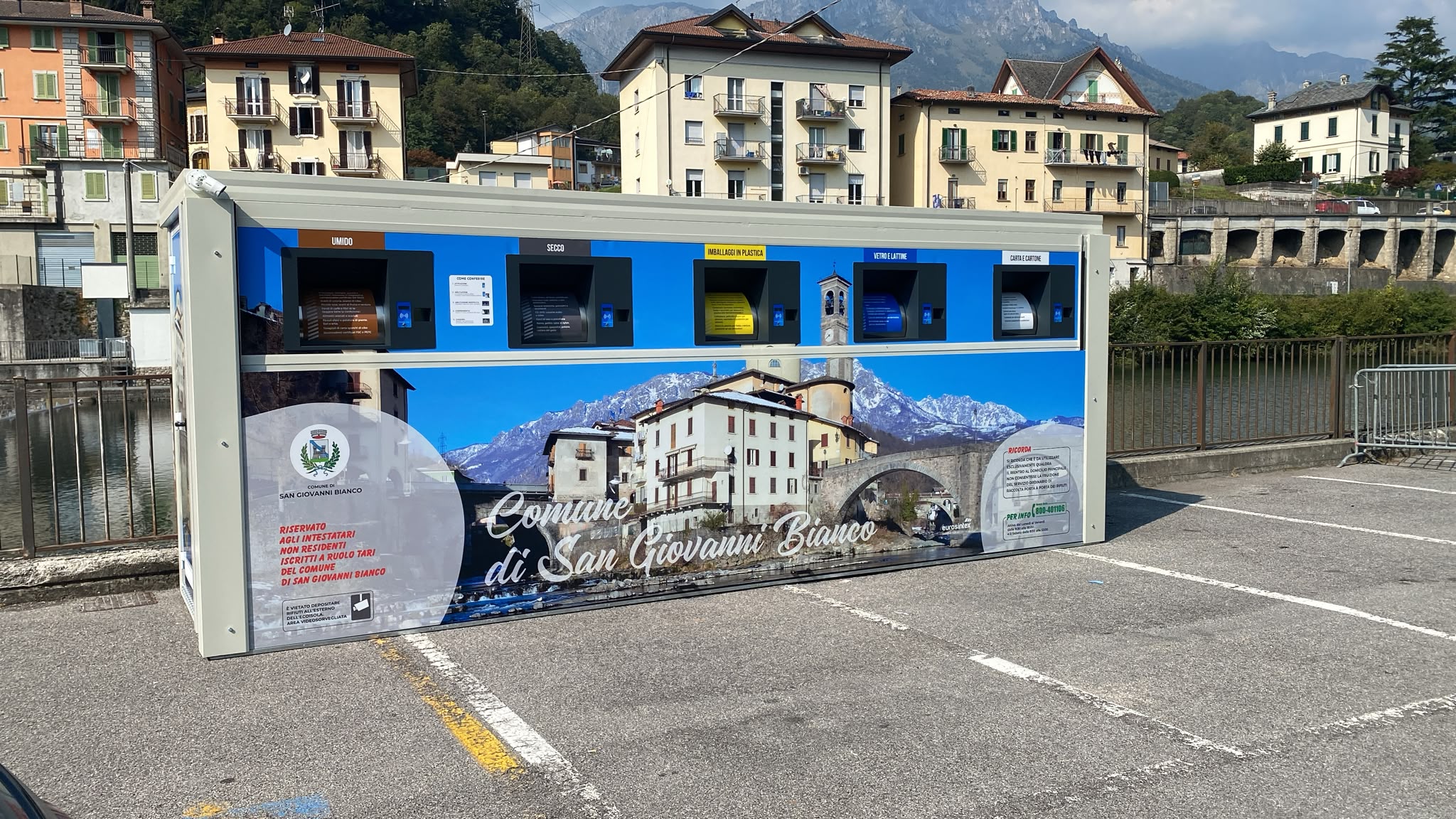 San Giovanni Bianco, nuova postazione per la raccolta differenziata: accesso riservato ai non residenti