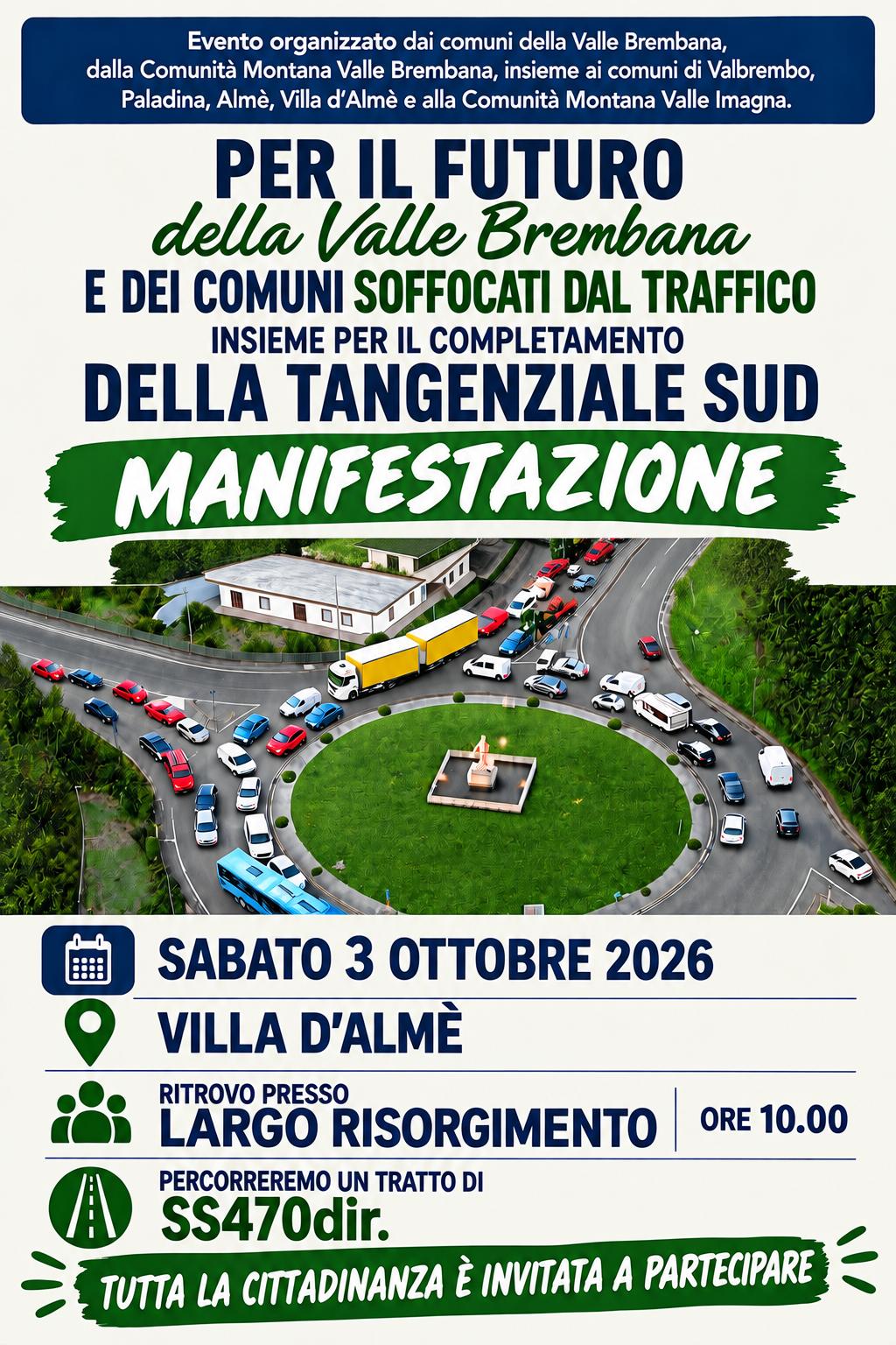 «Serve una nuova strada». La Val Brembana invita alla mobilitazione
